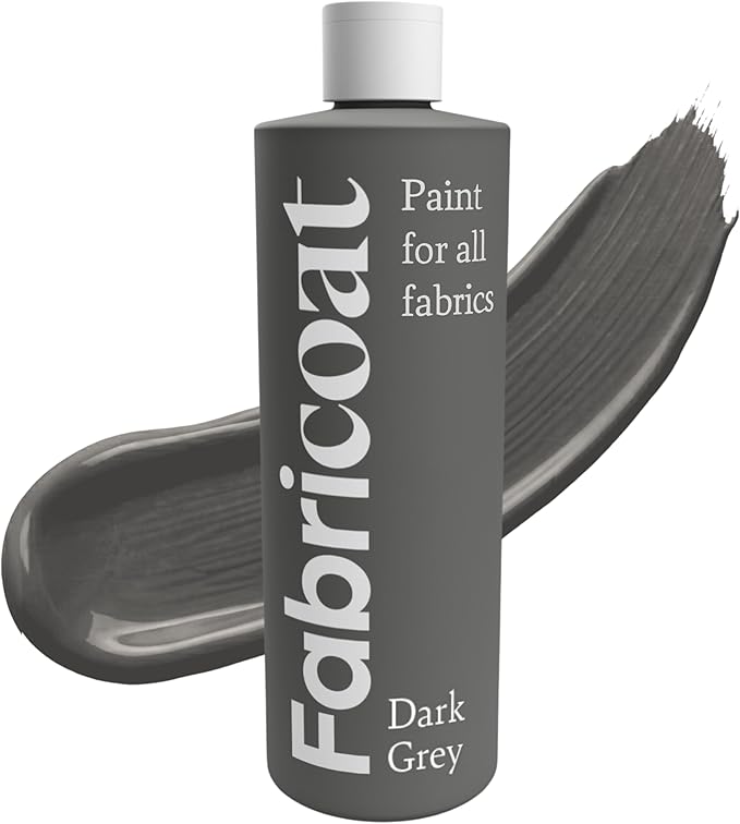 Fabricoat Dark Grey Fabric Upholstery Paint & Dye | 250ml / 8.5 fl oz | Dark by Fabricoat