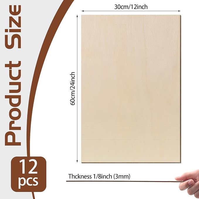 24 Pcs Baltic Birch Plywood, School DIY Projects, CNC Cutting, Wood Burning 24 - Image 2