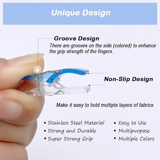 Quilting Clips and Sewing Fabric Clips, KOLUPA 200 Pcs Plastic Embroidery Clips - Image 4