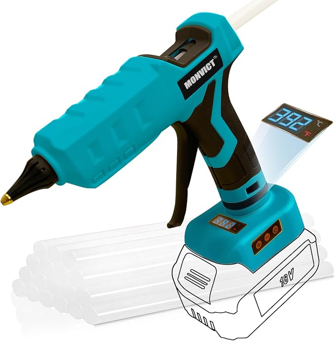 MONVICT 100W Cordless Glue Gun for Makita 18V Battery, Upgraded Digital by MONVICT
