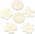 60 pcs 6 Styles Spring Flower Theme Undyed Wood Cutout Charms Sunflower Cherry - Image 8