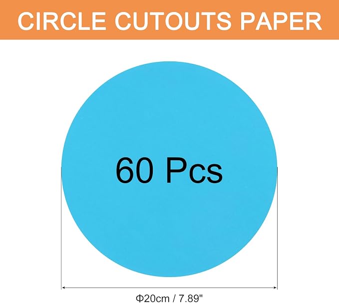 MECCANIXITY 60 PCS Dark Blue Circle Cutouts Paper, 8 Inch Round Cutouts - Image 2