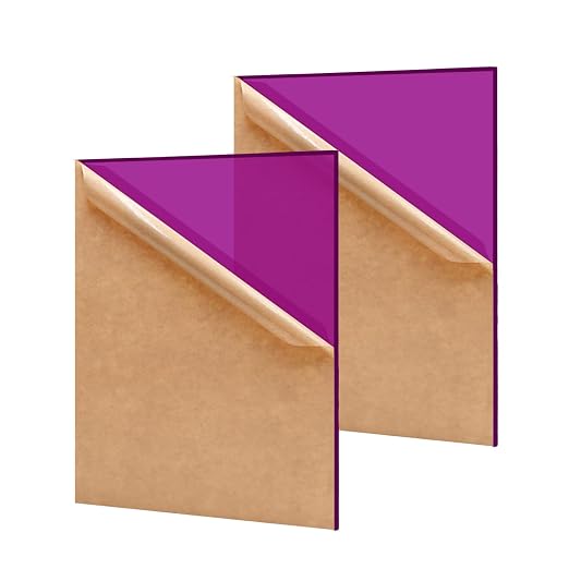 2 Pack 8'' x 12'' Translucent Purple Acrylic Sheet, 3mm Thick Acrylic by Unknown