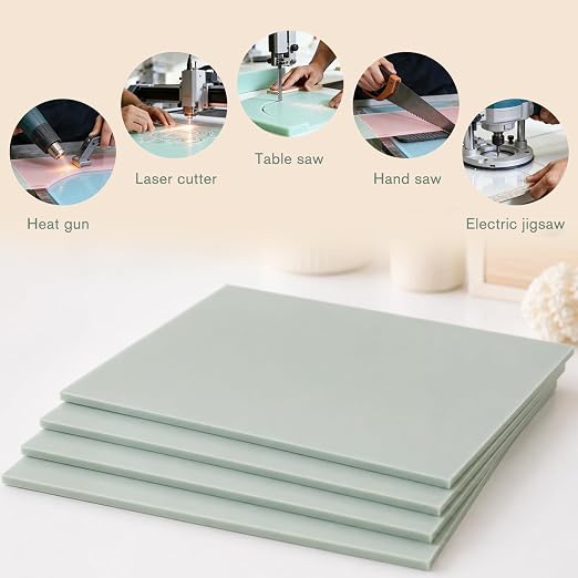 Sage Green Pastel Cast Acrylic Sheets 12x12 1/8" | Dual finish matte & glossy - Image 3