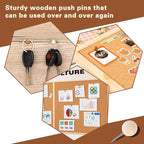 IMZAY 60 Pcs Wooden Push Pins 2 Colors Thumb Tacks, Decorative Push Pins | - Image 7