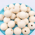 100Pcs 20mm Unfinished Wood Beads Round Wooden Spacer Beads Natural Wood Loose - Image 2