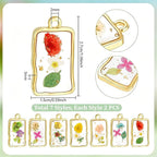 PH PandaHall 14pcs 7 Styles Resin Flower Charms 1 inch Dried Pressed Flower - Image 2