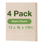 Rowood 4 Pack Maple Plywood 1/8, 3mm Wood Sheets Thin Unfinished Maple Plywood by RowoodAssembleArtDecorateLife
