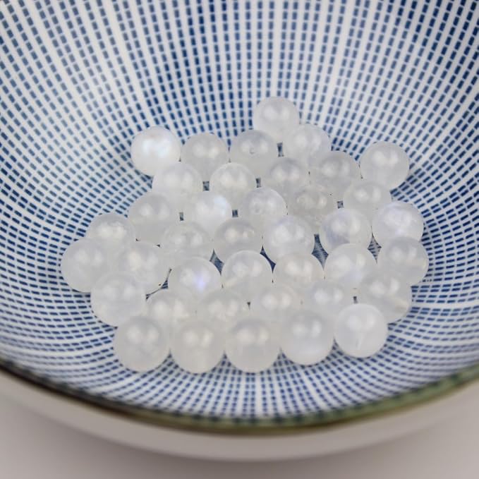 MJDCB Natural Round Stone Beads 4mm Blue Moonstone Loose Gemstone Beads - Image 7