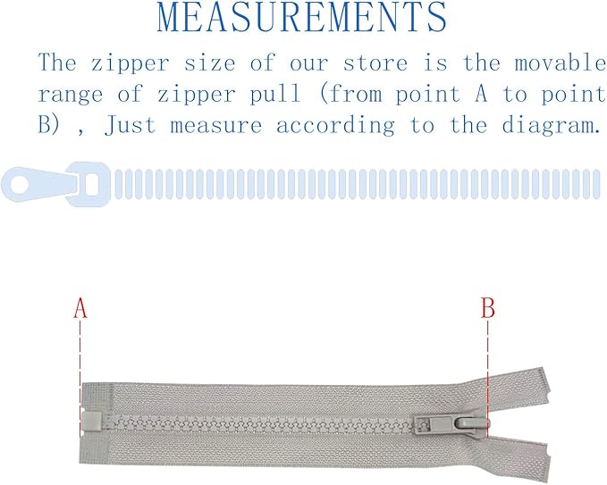 ANPURZII 2PCS #5 21 Inch Light Gray Separating Jacket Zippers - Image 2