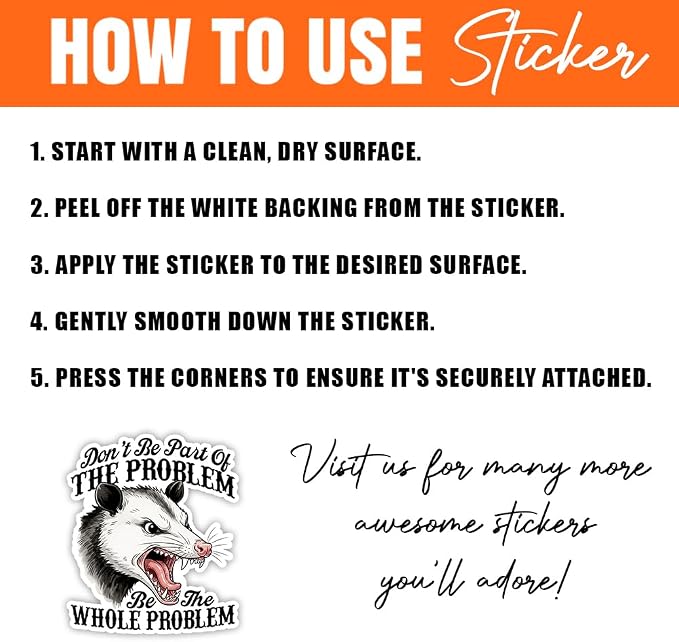 MAIANEY Funny Possum Sticker Pack – 10pcs Hilarious Trash Animal Meme Vinyl - Image 5
