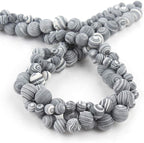 48pcs Natural Matte Black and White Malachite Gemstone Beads，8mm Frosted Round - Image 7