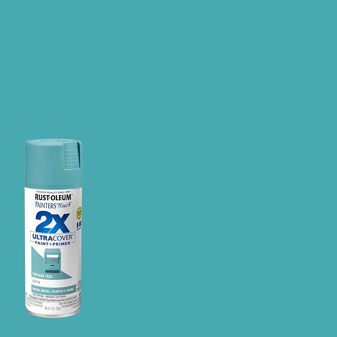 Rust-Oleum Painter's Touch 2X Ultra Cover Spray Paint, Satin Vintage Teal | - Image 2