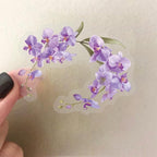 50 Pcs Clear PET Orchid Stickers - Image 8