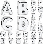26 Pcs Cool Chunky Silver Letter Beads, 20mm Jumbo 3D Acrylic Letter Beads by DoDoBeads