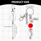 24Pcs Beadable Keychain Bars Bead Keychain Making Kit Blank Keychains Beaded - Image 2
