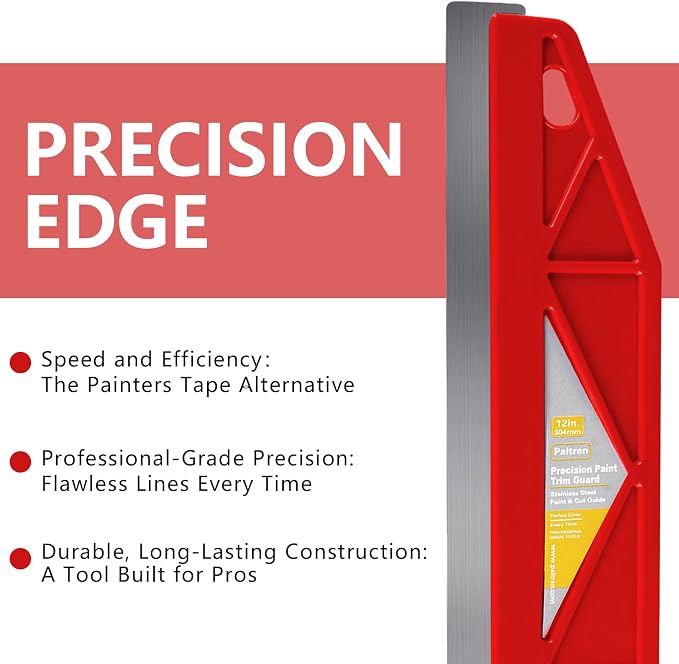 12-Inch Paint Edger & Trim Guard, Stainless Steel Straight Edge Tool | Painters - Image 3