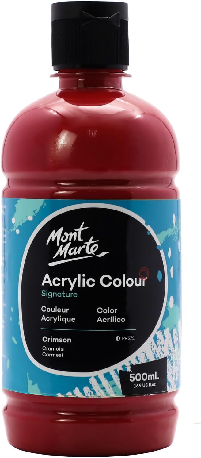 Mont Marte Signature Crimson Acrylic Paint, Semi-Matte Finish, Suitable by MontMarte