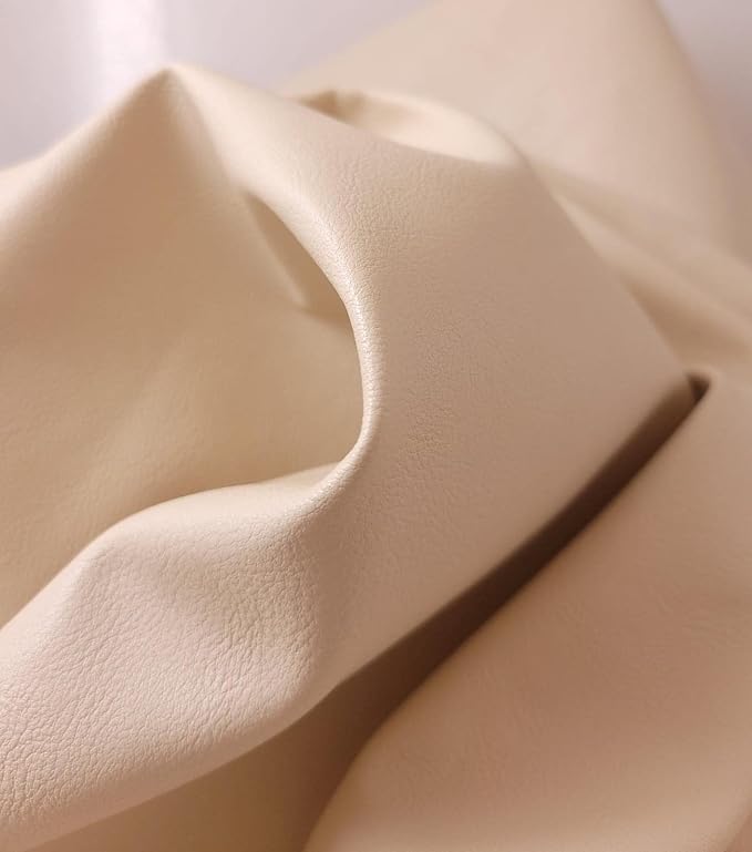 Bone Cream Faux Vegan Vegan Leather Synthetic Pleather 0.9 mm Madison 1 Yard 52 - Image 7