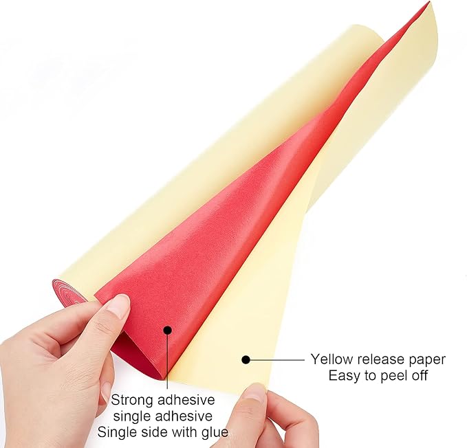 BENECREAT 1mm Thick Red Self-Adhesive EVA Foam Roll 78.7x11.8 Inch - Image 5