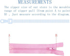 ANPURZII 2PCS #5 42 Inch Pink Separating Jacket Zippers - Image 2