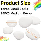 32PCS White Rocks for Painting, Medium & Small Rocks to Paint, Flat Painting - Image 2