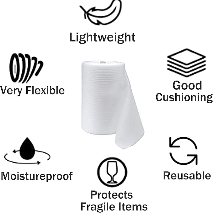12"x 100' Foam Wrap Rolls for Moving Packing Foam Roll Packing Materials - Image 4