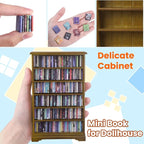 DIYDEC Mini Bookshelf with 180pcs Mini Books Miniature Anxiety Bookshelf - Image 2