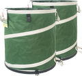 2-Pack 24 Gallon Collapsible Trash Can (19x21 in) Solid Bottom for Pop-Up Trash Can,Recycling Bin,Camping Waste Bin,Laundry Hamper,Yard Waste Bag,Yard Debris Bag,Lawn Grass,Garden Weeds Bags,Leaf Bags