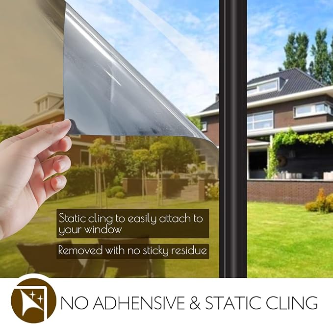 HIDBEA One Way Privacy Window Film, Daytime Mirror Reflective Heat Control UV - Image 5