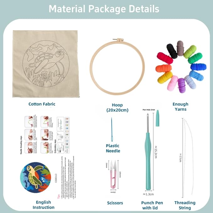 DIY Punch Needle Kits for Beginners Abstract Praying Angel Girl Pattern Printed - Image 3
