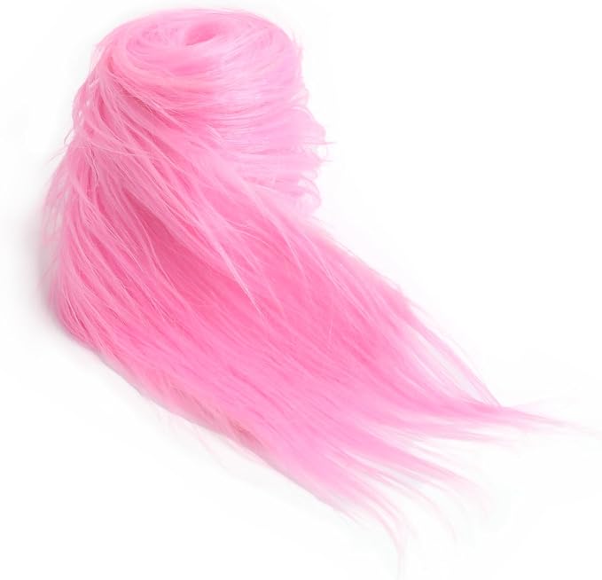 Shaggy Plush Faux Fur Fabric Precut Strips Candy Pink Fur Fluffy Fuzzy Craft Fur by Unknown
