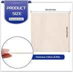 5 Pack Balsa Wood Sheet, Unfinished Wooden Squares Boards Balsa Plywood Wood - Image 2