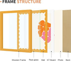 10x10 Picture Frame with Wavy Mat, Wooden Real Glass 10 x 10 Photo Frame - Image 5