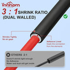 innhom 400pcs Heat Shrink Tubing Black Heat Shrink Tube Wire Shrink Wrap 3:1 - Image 3