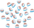 100pcs Blue Horizontal Hole Rainbow Polymer Clay Spacer Beads - Image 3