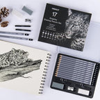 HNIHUY Professional Sketch Pencils Set, Graphite Pencils, Erasers and Sharpener - Image 3