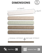 Fluxynara Cork Board Alternative Felt Strip Board 5-Pack 13"x2", Office Pin - Image 2