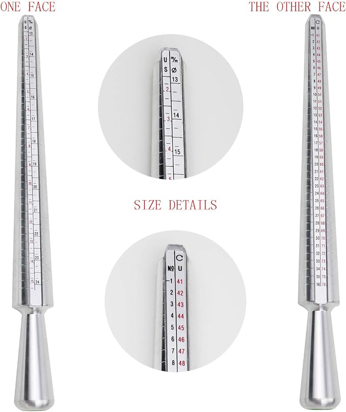 NIUPIKA Ring Sizer Measuring Tool Ring Mandrel Ring Measurer Ring Sizing Kit - Image 3