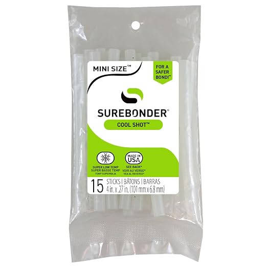 Surebonder Clear Cool Shot Ultra Low-Temp 4-Inch Mini Hot Glue Sticks by Surebonder
