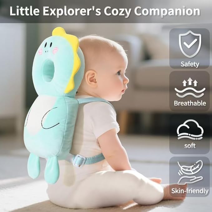 GINMOON Baby Head Protector Backpack,Lightweight and Breathable, Baby Walking Harness,Crawling Baby Essentials(Spaceman)