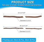 PATIKIL 50 Pcs / 2 Size Wood Log Sticks, 0.2-0.5inch in Diameter Natural - Image 2