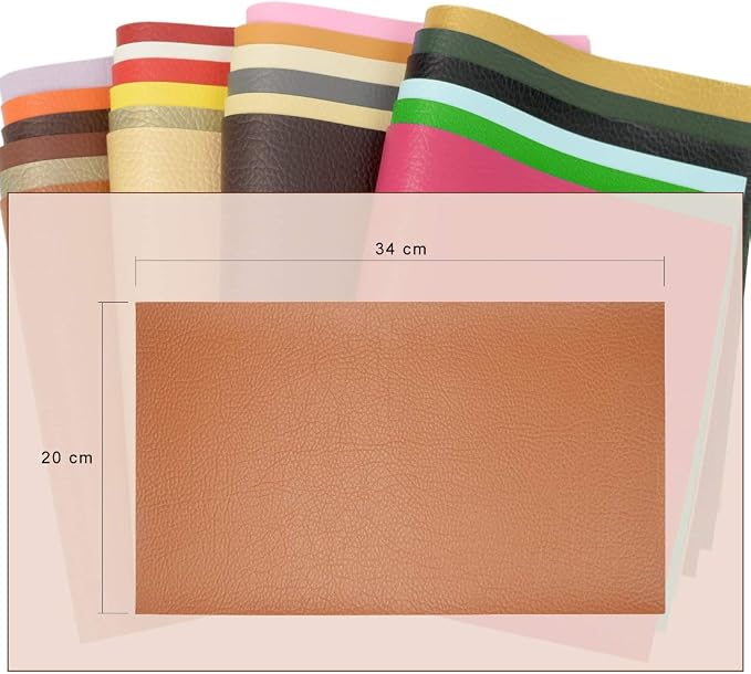ZIIYAN 24 Pieces 8"x13.4" Colored Faux PU Leather Sheets Upholstery Crafts - Image 2