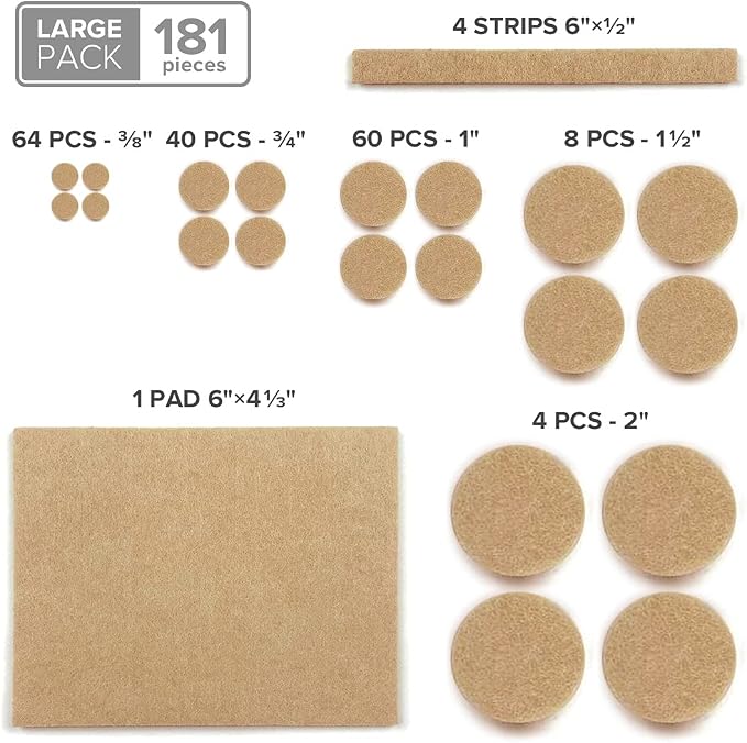 Felt Furniture Pads X-PROTECTOR 181 PCS Premium Furniture Pads - Image 5