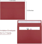 50 Packs Wine Red 5x7 Envelopes 5x7, Deep Red Color A7 Envelopes, Burgundy - Image 2
