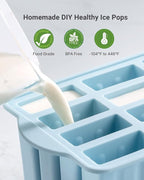 Popsicles Molds, MEETRUE 12 Pieces Silicone Popsicle Molds Easy-Release - Image 2