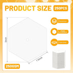 250 PCS 1.5" White Hexagon Piecing Paper Templates, Quilting Templates - Image 2