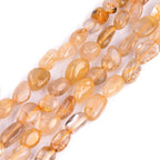 HAAMIIQII Natural Gold Rutilated Quartz Pebble Stone 5-8mm Small Irregular - Image 4