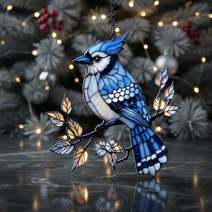 Majestic Blue Jay Acrylic Suncatcher - Image 3
