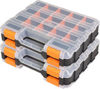Jack Boss Tool Box with Transparent Lid, Double Side 34-Compartments Organizer by JACKBOSS